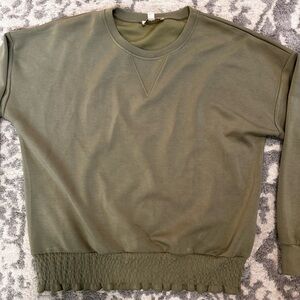 Cynthia Rowley Bonded Sweatshirt Elastic Hem Waist  size: L Sage Green